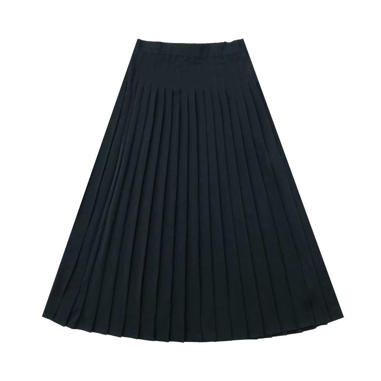 Pleated Silk Skirt – CocoBlanc.