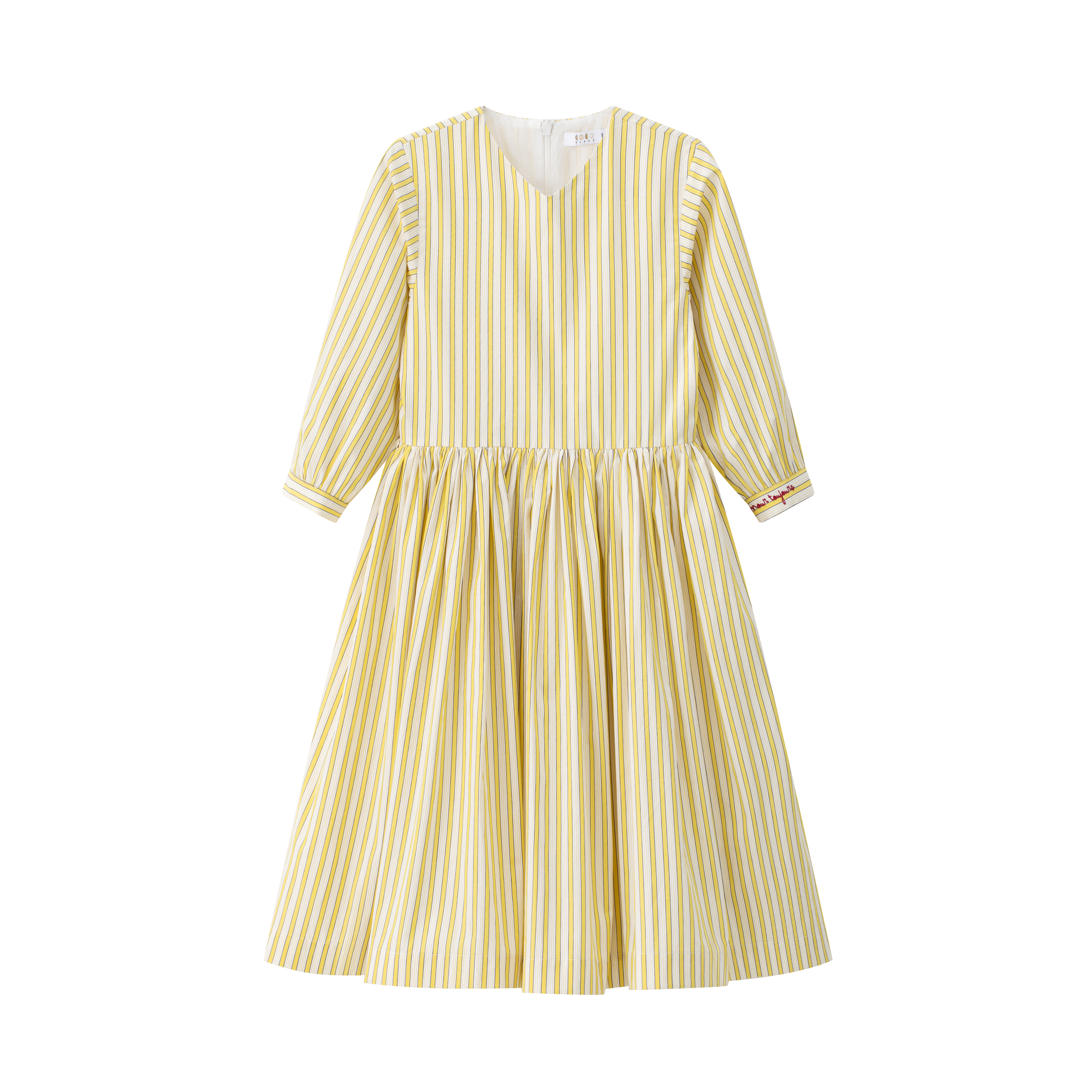 3/4 Yellow Striped Dress – CocoBlanc