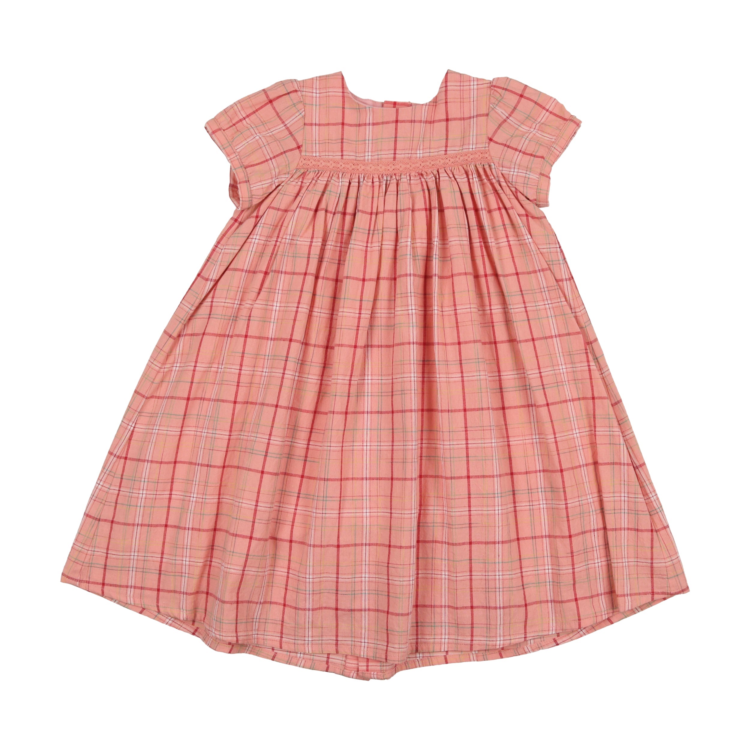 Salmon Plaid High Waisted Dress – CocoBlanc