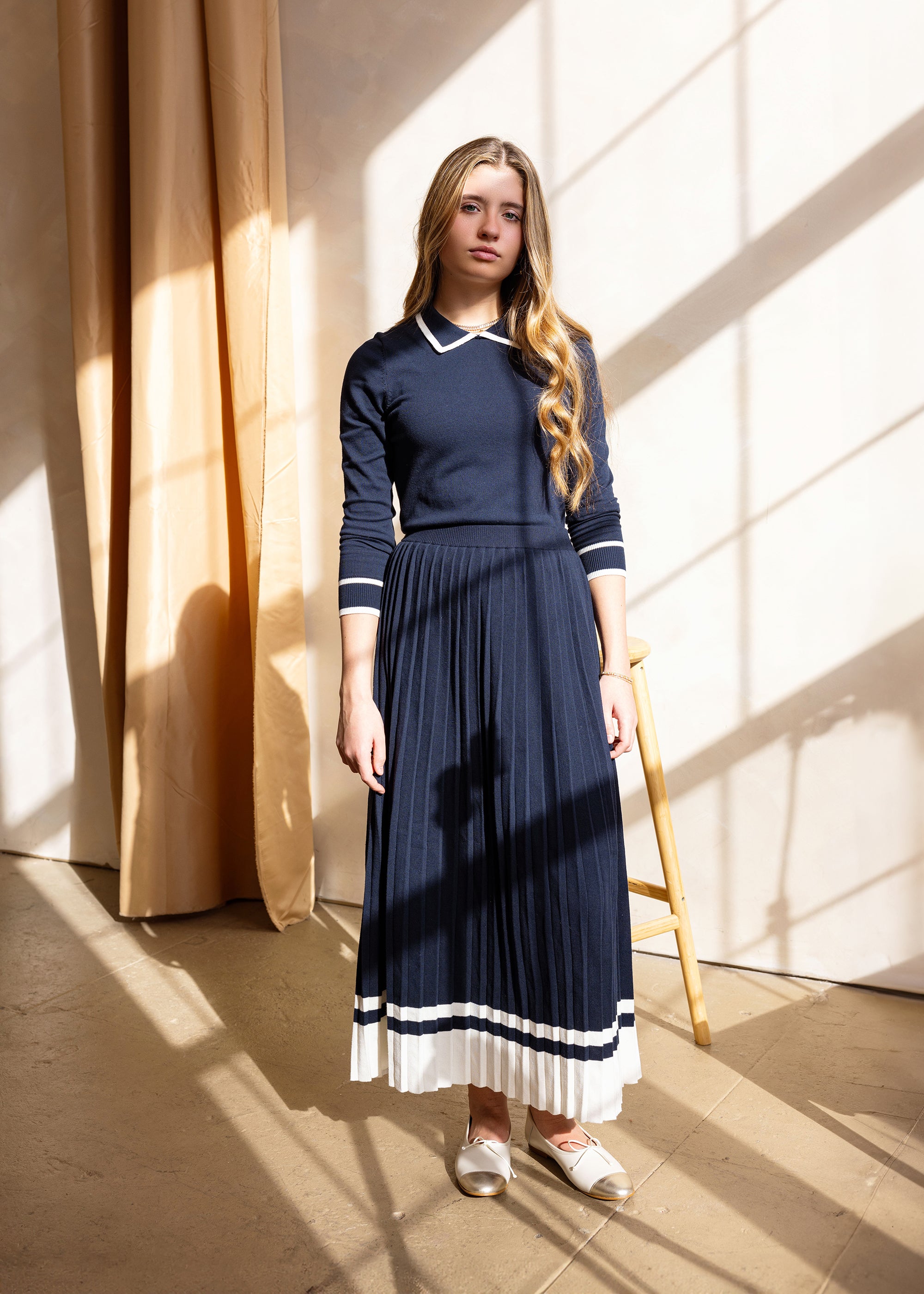 Accordion Pleated Skirt – CocoBlanc.