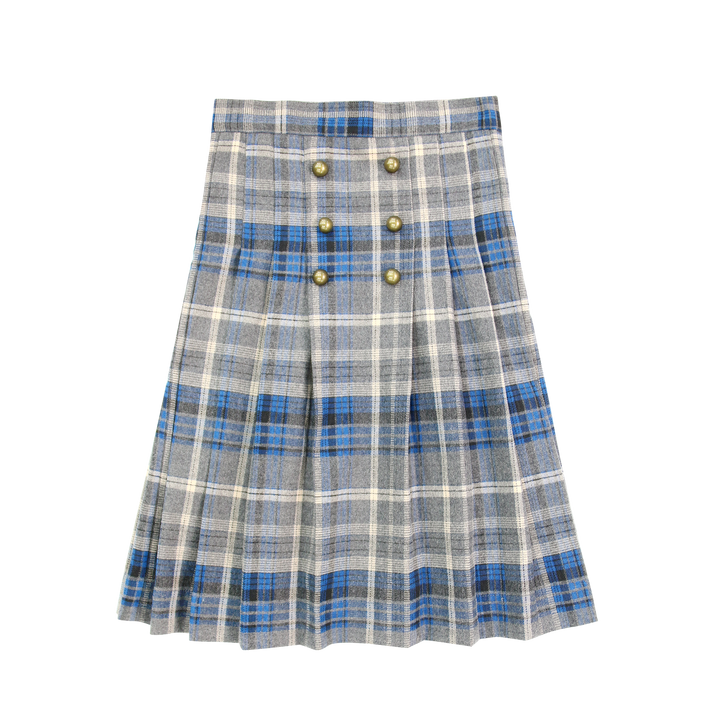 Pleated Plaid Skirt