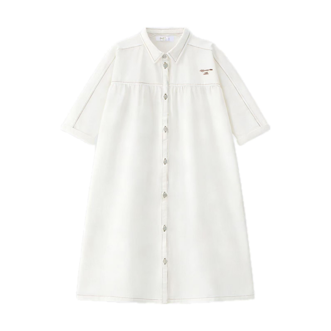 3/4 White Denim Dress CocoBlanc. 3/4 White Denim Dress CocoBlanc.