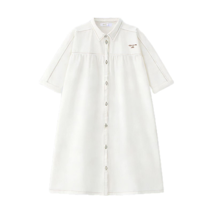 3/4 White Denim Dress