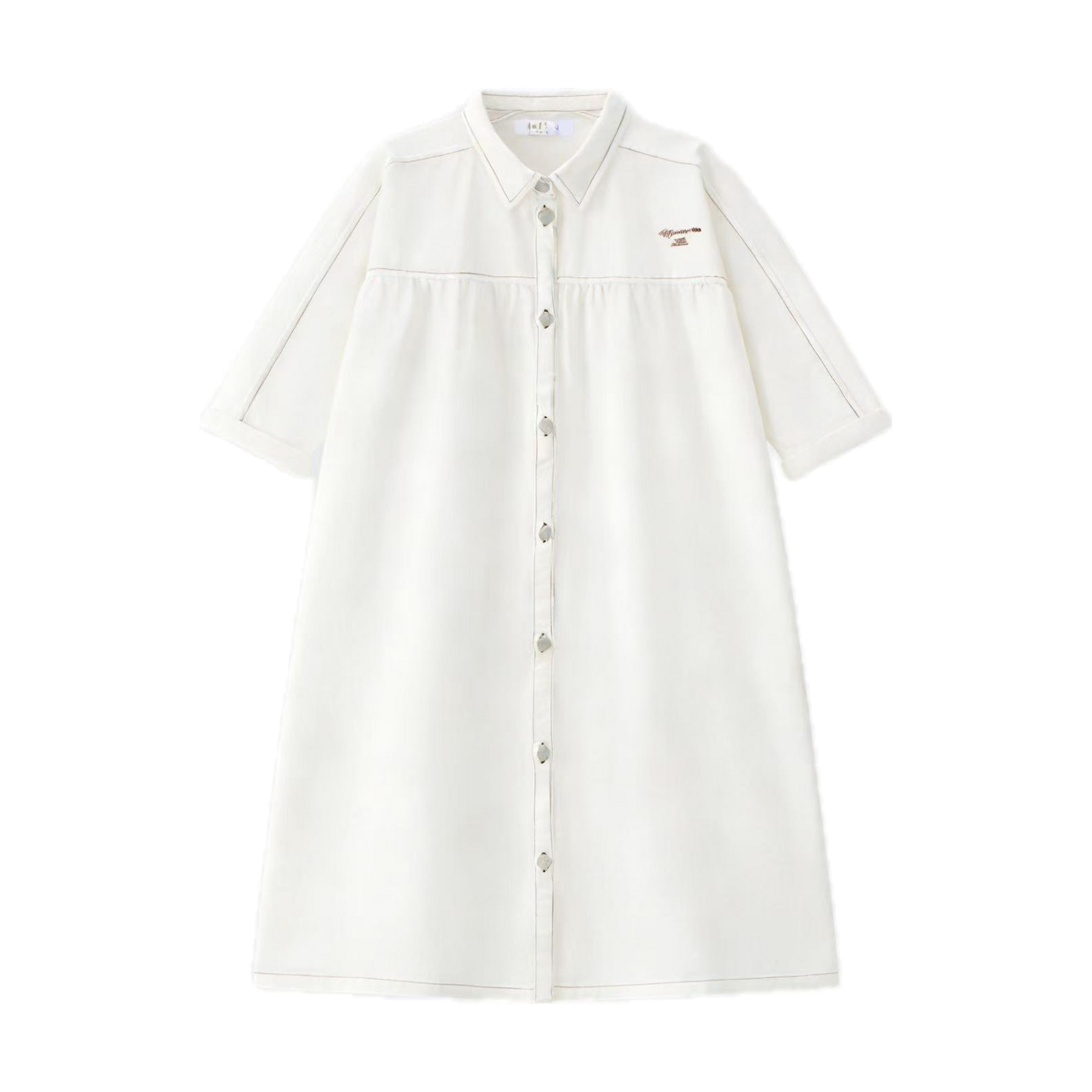 3/4 White Denim Dress – CocoBlanc