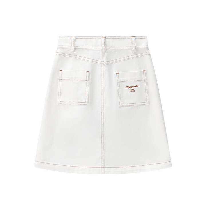 White Denim Skirt