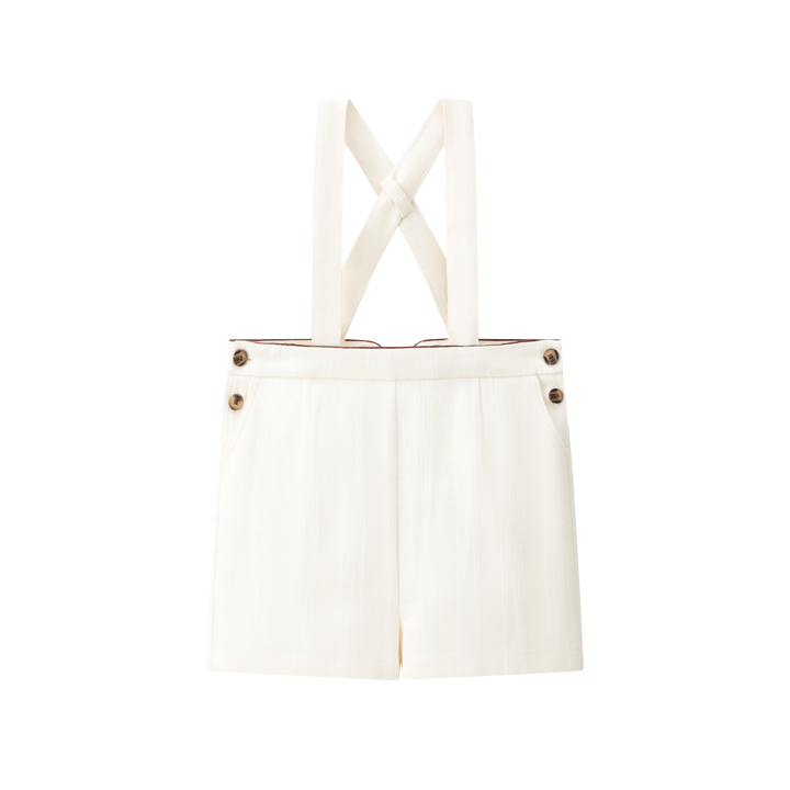 Cream Suspender Shorts