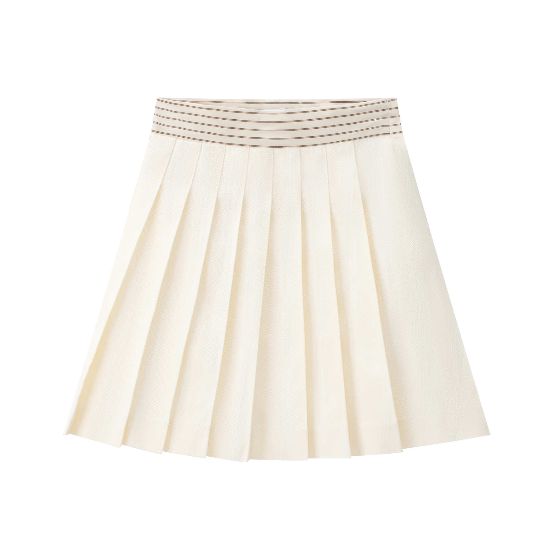 Pleated Skirt w/ Striped Waist – CocoBlanc. Pleated Skirt w/ Striped Waist – CocoBlanc.