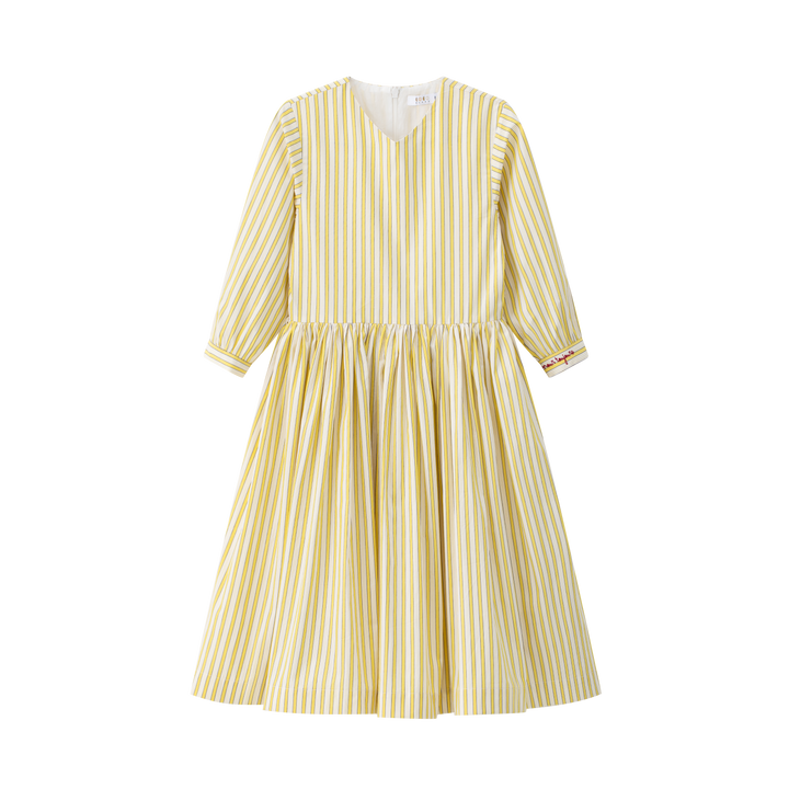 3/4 Yellow Striped Dress