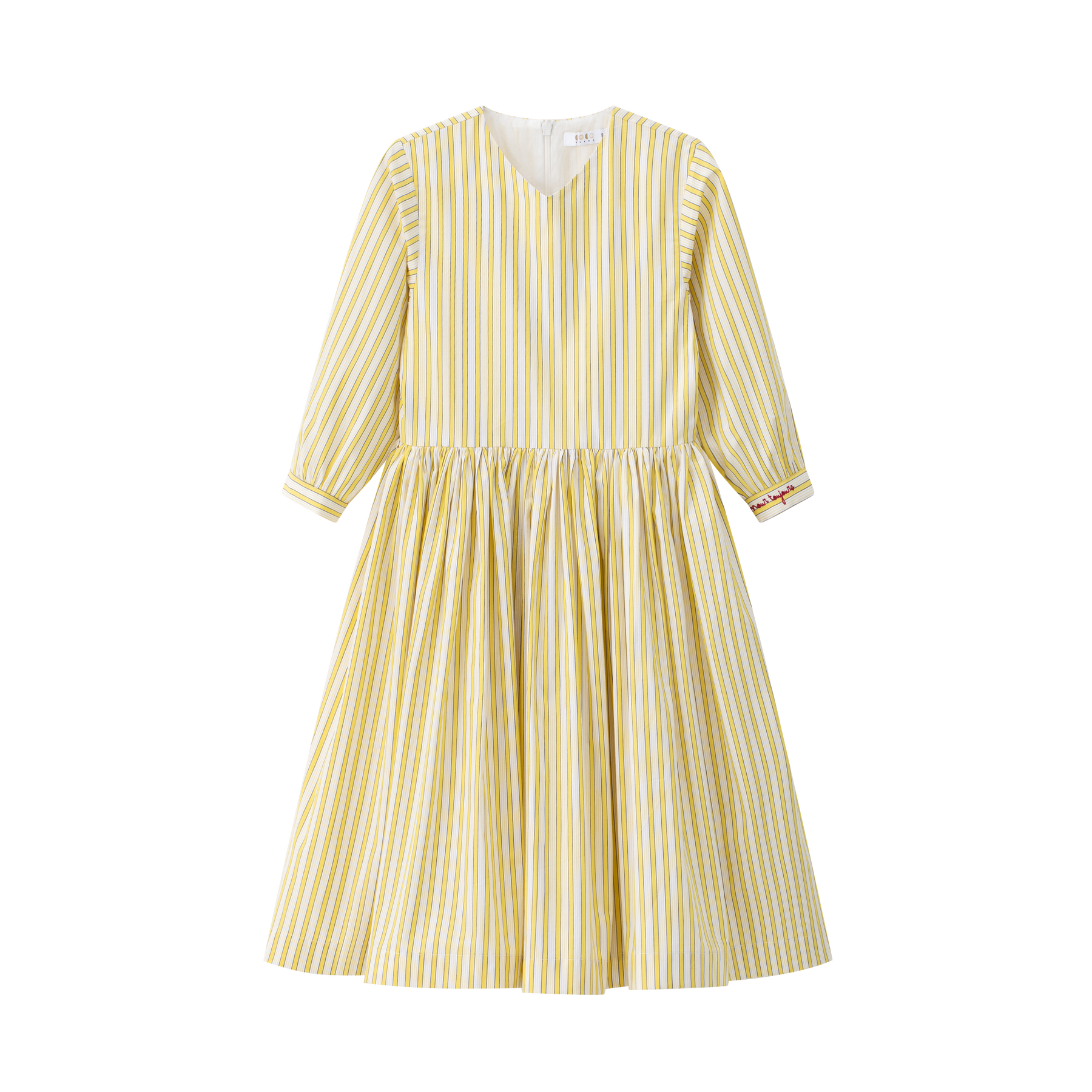 yellow and white striped dress Seersucker Cotton for Women Everyday favorite Short striped dress