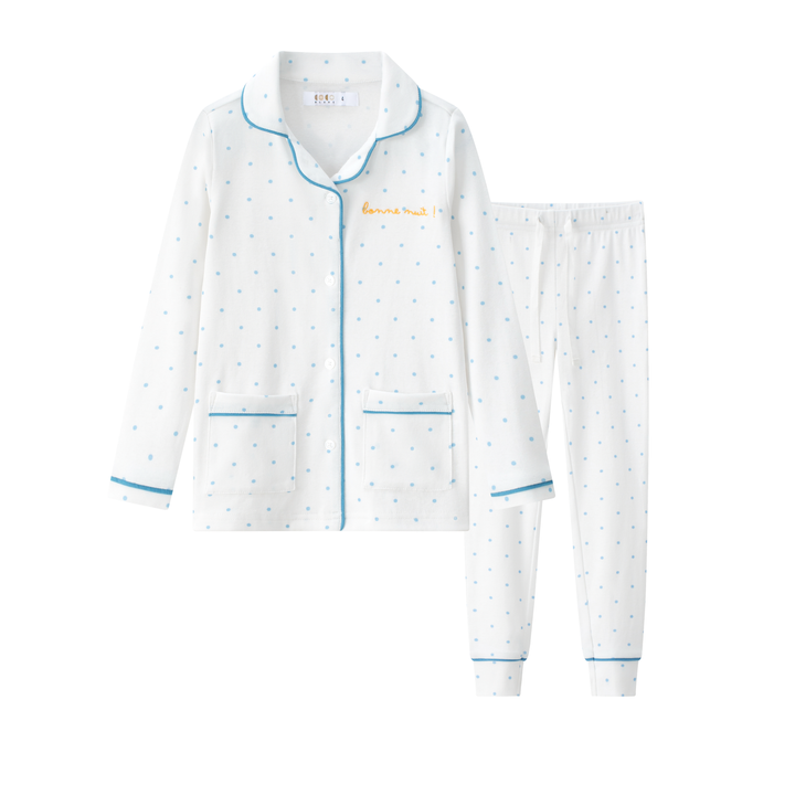 Blue Polka Dot Long PJ