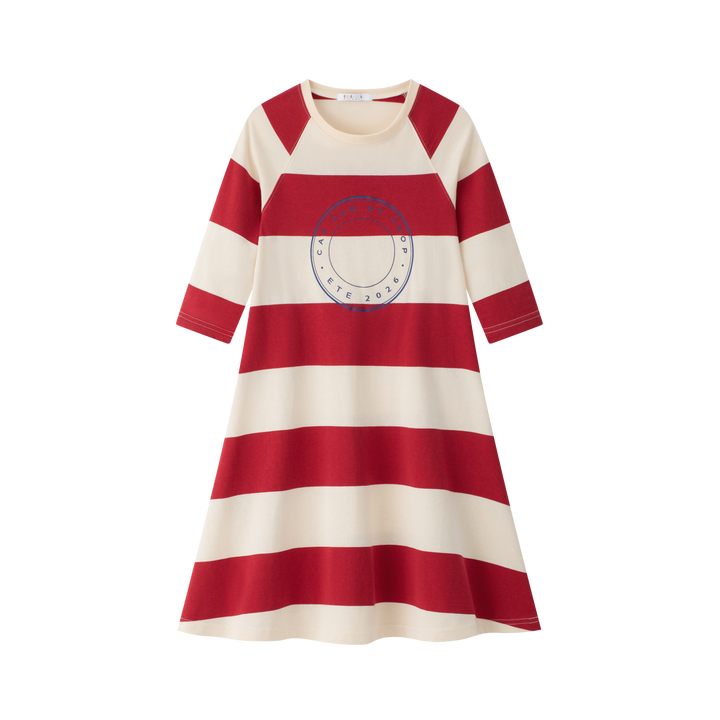 Striped A-line Dress