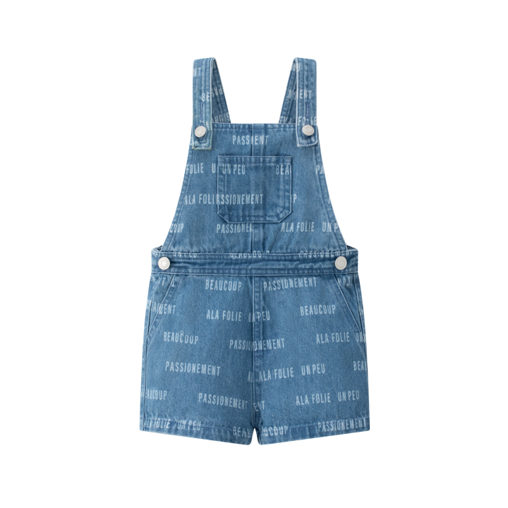 Printed Denim Overalls