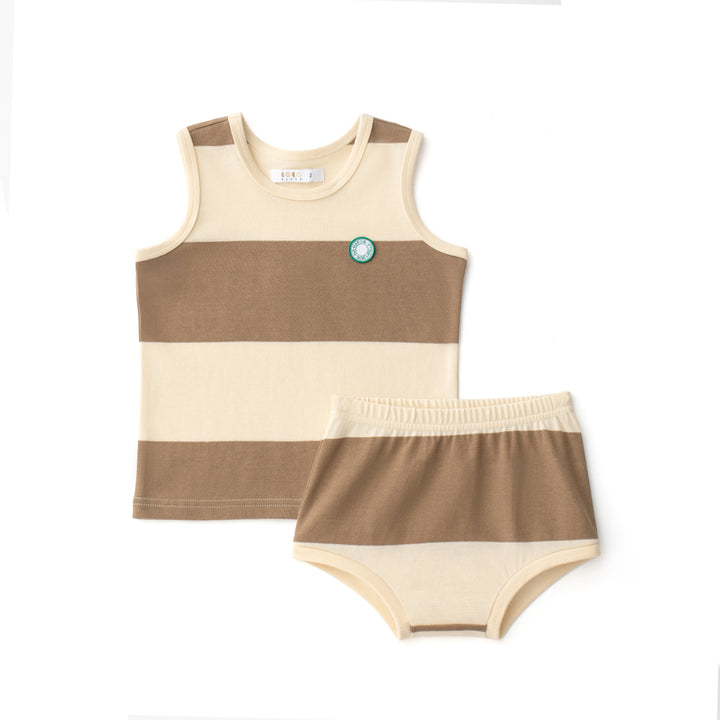 Brown Striped Bloomer Set