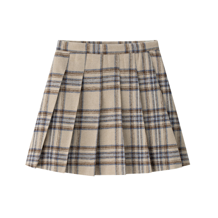 Pleated Plaid Skirt