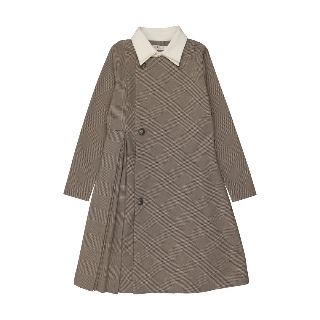 coco blanc cream collar plaid dress Houndstooth Dress CocoBlanc