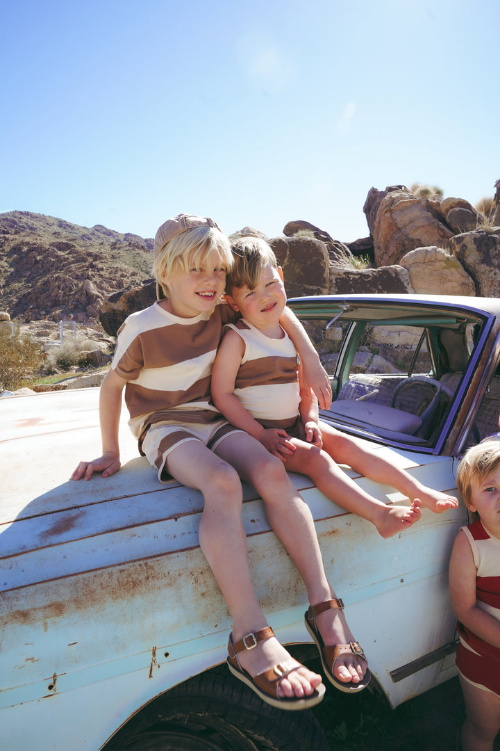 Brown Striped Bloomer Set