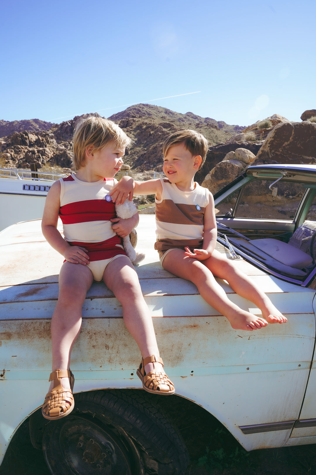 Brown Striped Bloomer Set