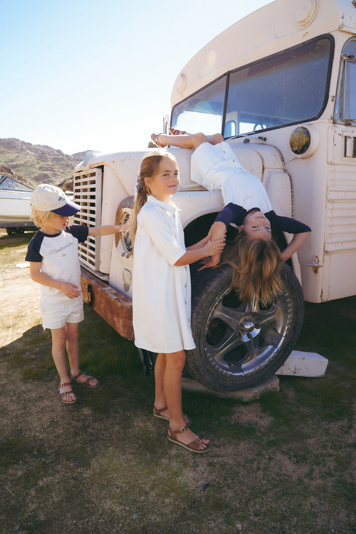 3/4 White Denim Dress