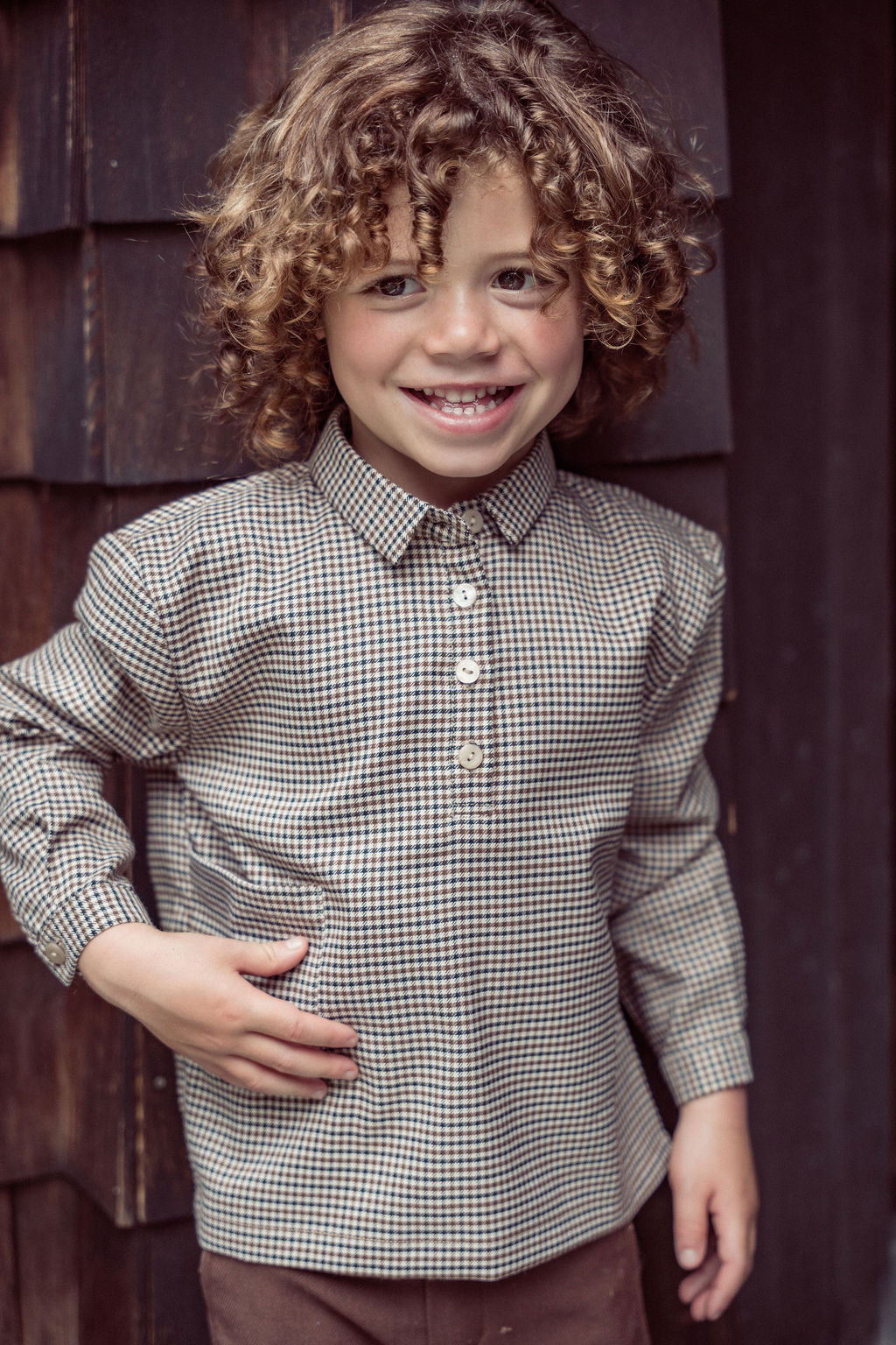 Houndstooth Boxy Shirt