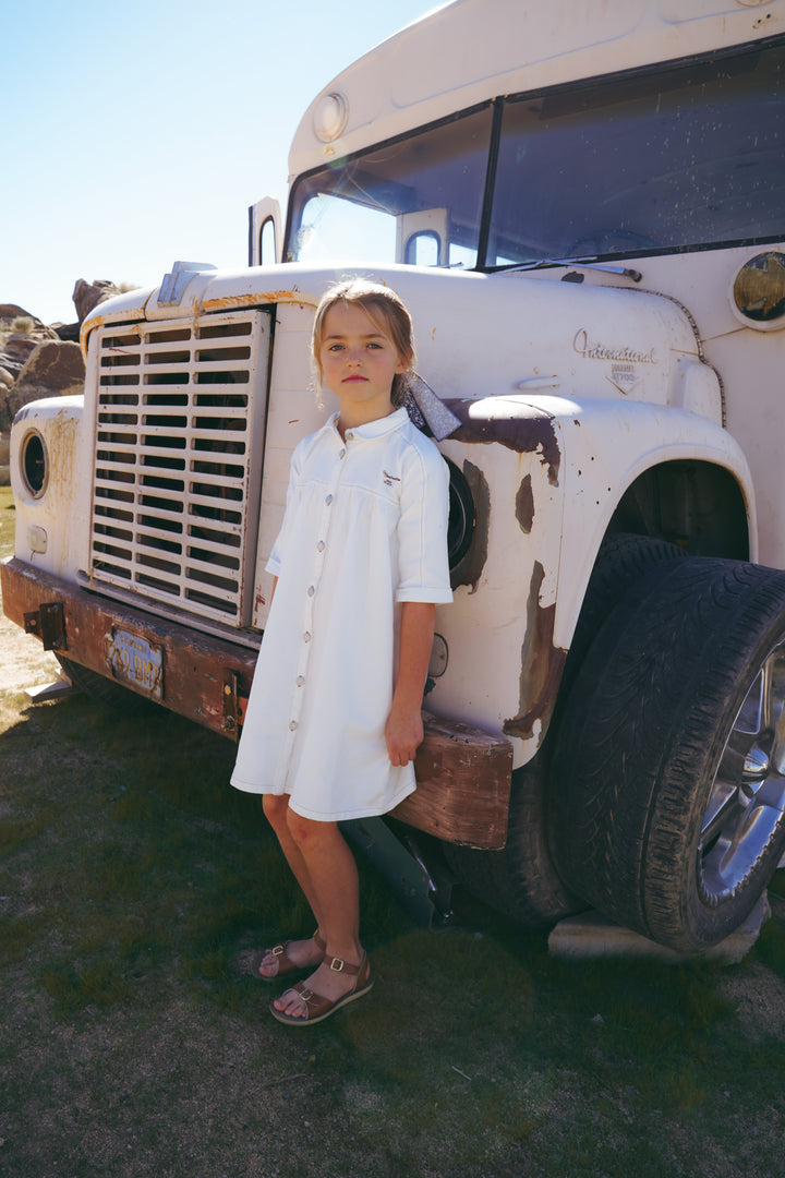 3/4 White Denim Dress