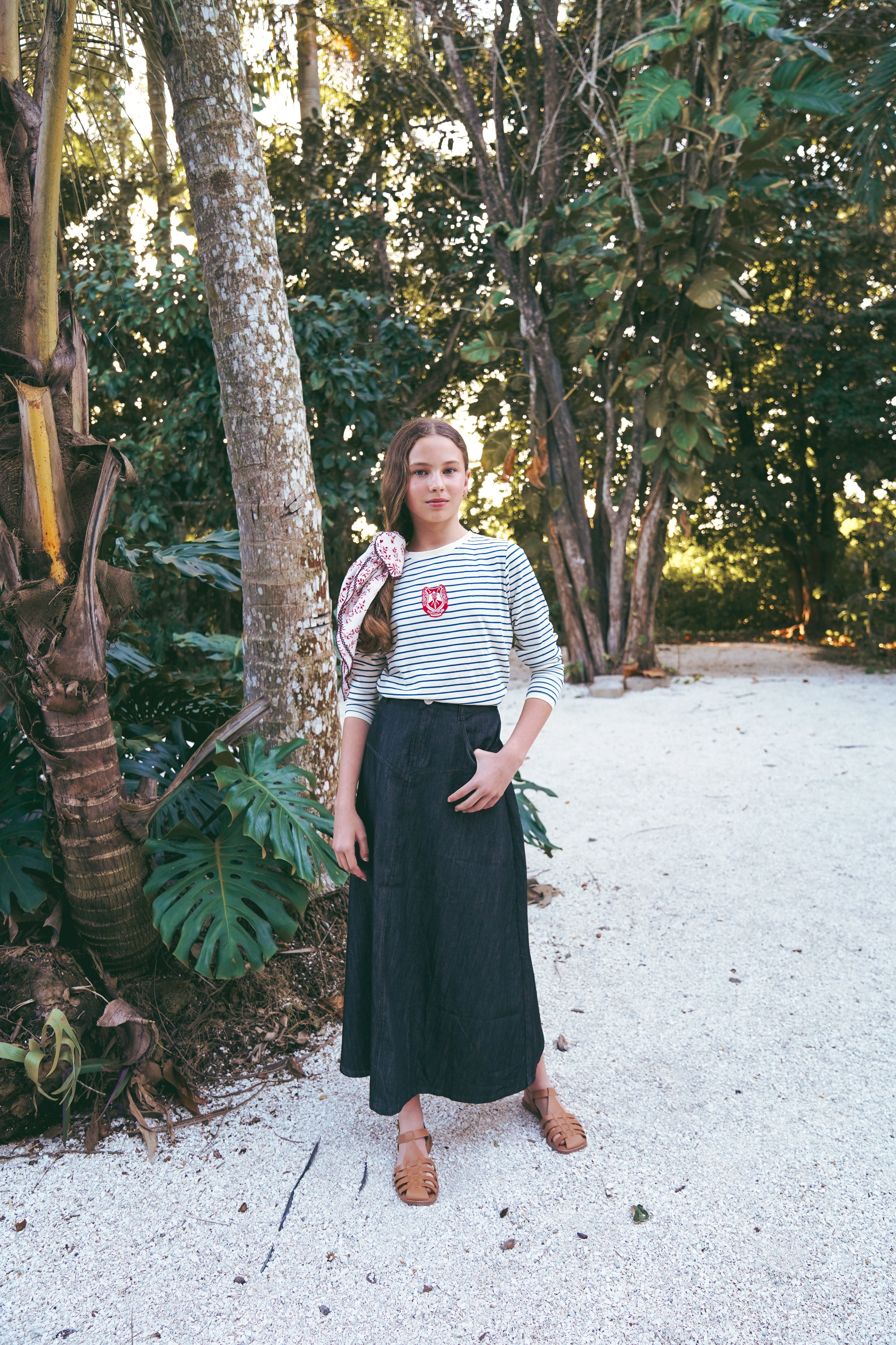 Black Denim Drop Seam Skirt – CocoBlanc.