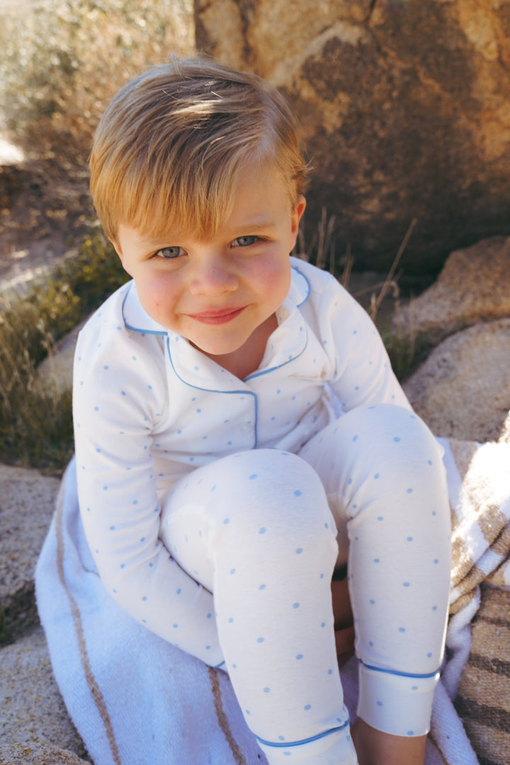 Blue Polka Dot Long PJ