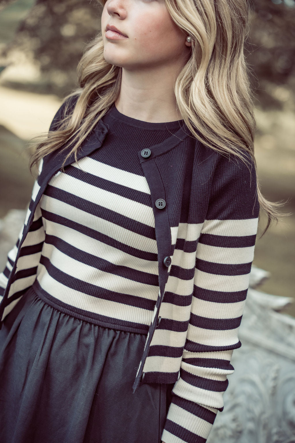 Striped Ribbed Cardigan