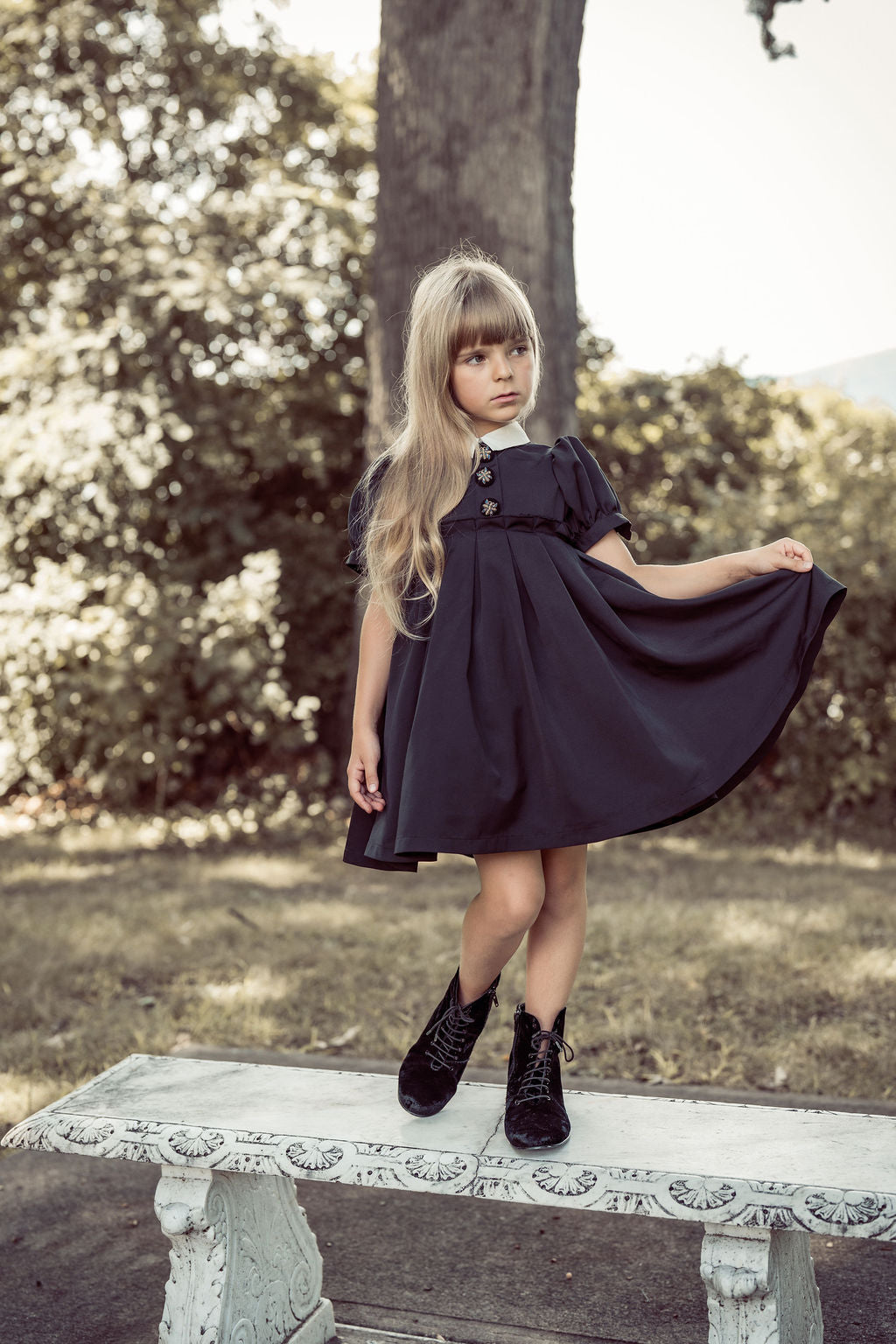 Short Sleeve Taffeta Dress