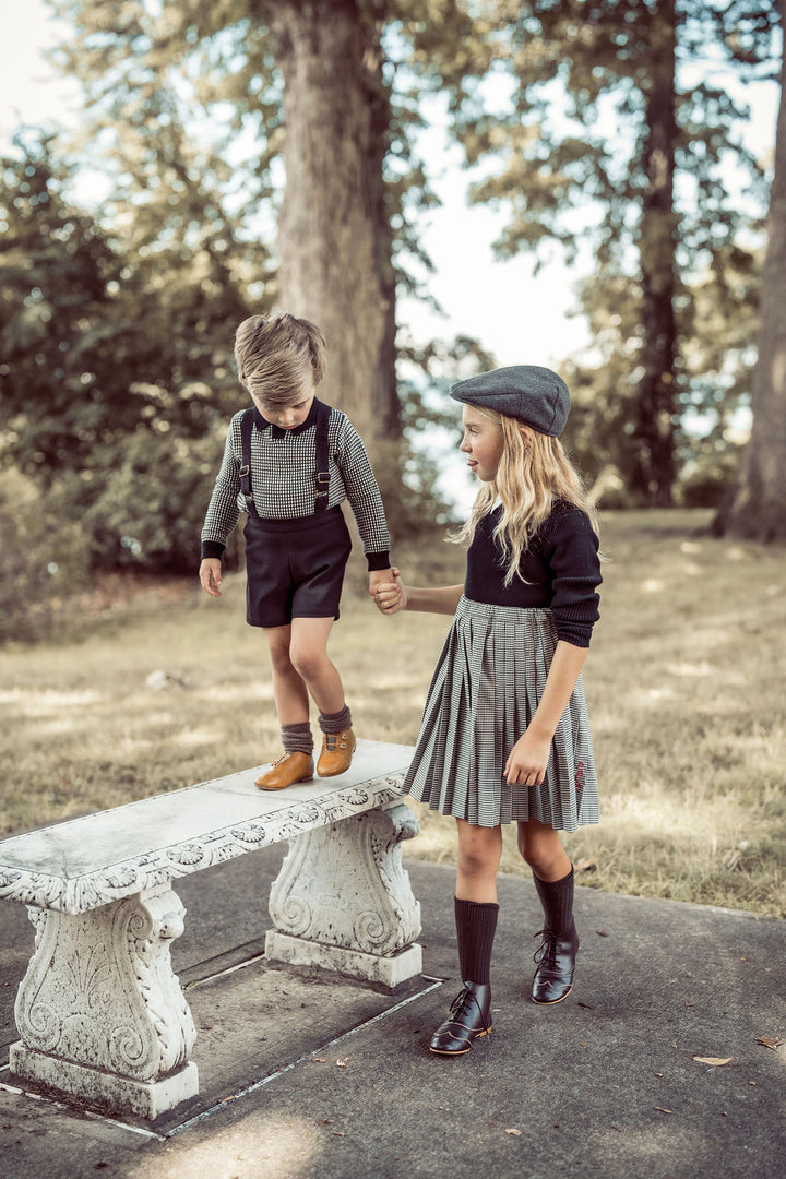 Gingham Pleated Skirt