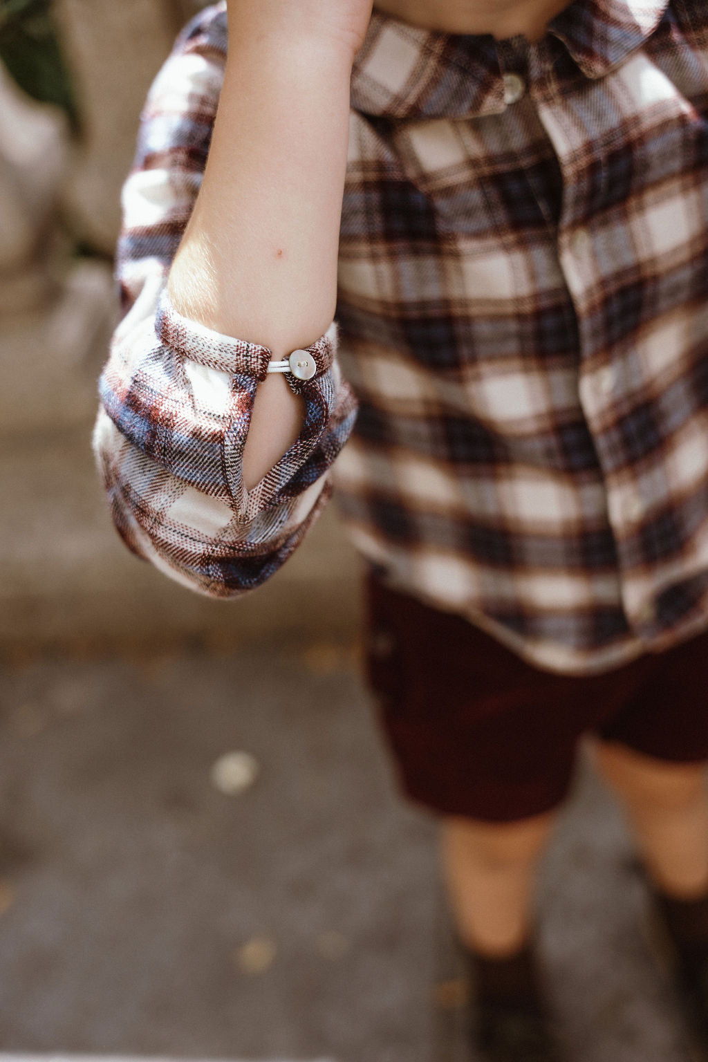 Burgundy Suspender Shorts