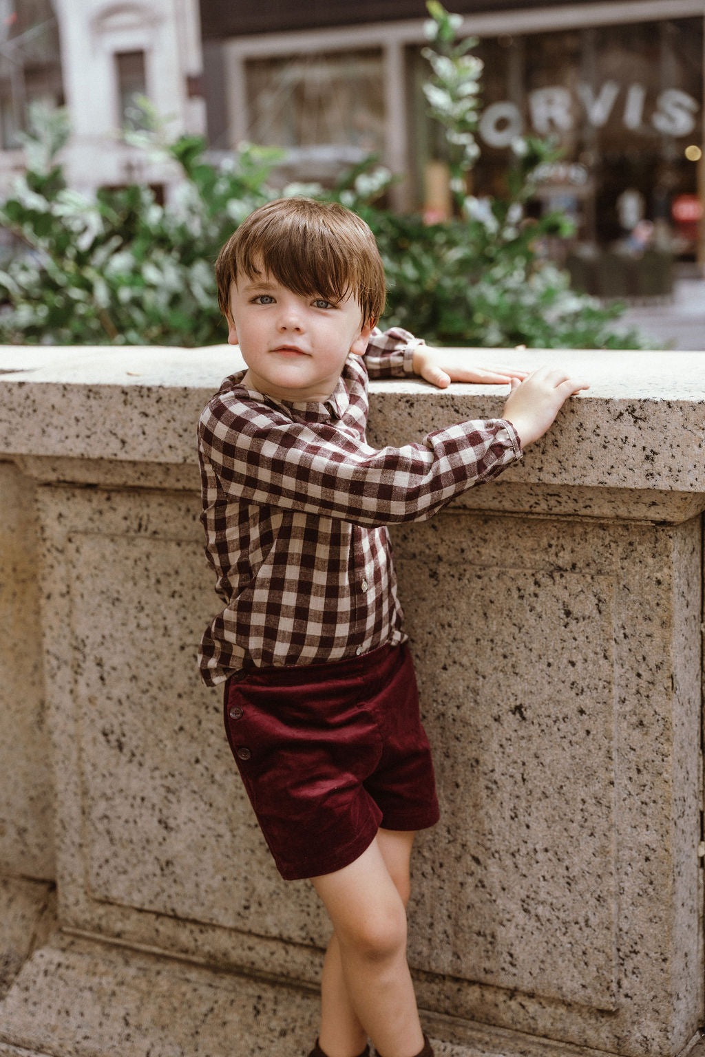 Burgundy Gingham Shirt