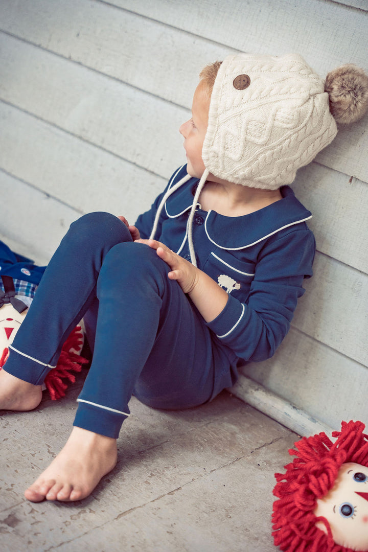 Navy Collared Pjs