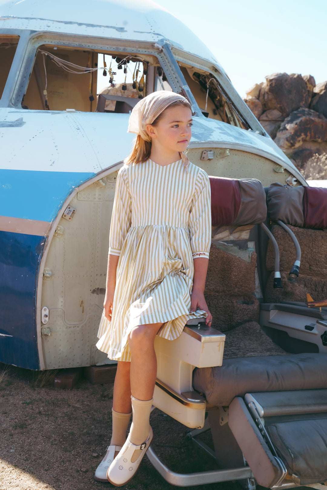 3/4 Yellow Striped Dress