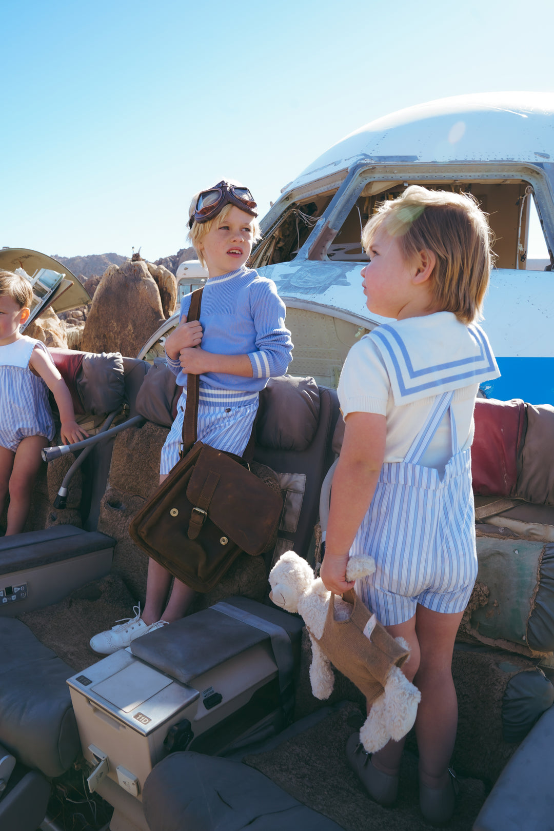 Striped Suspender Shorts