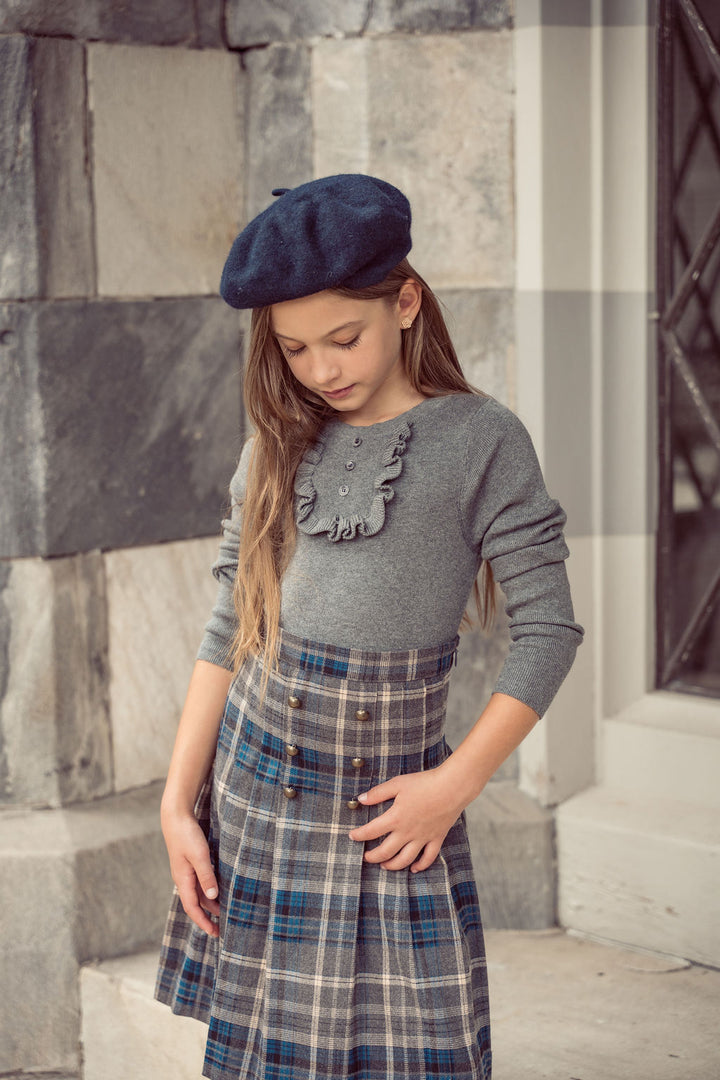 Pleated Plaid Skirt