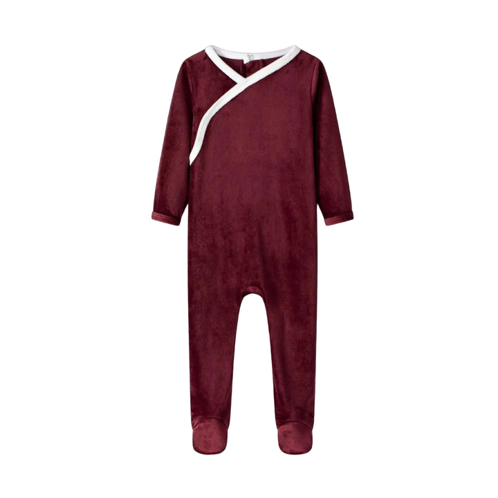 Raspberry Velour Footie