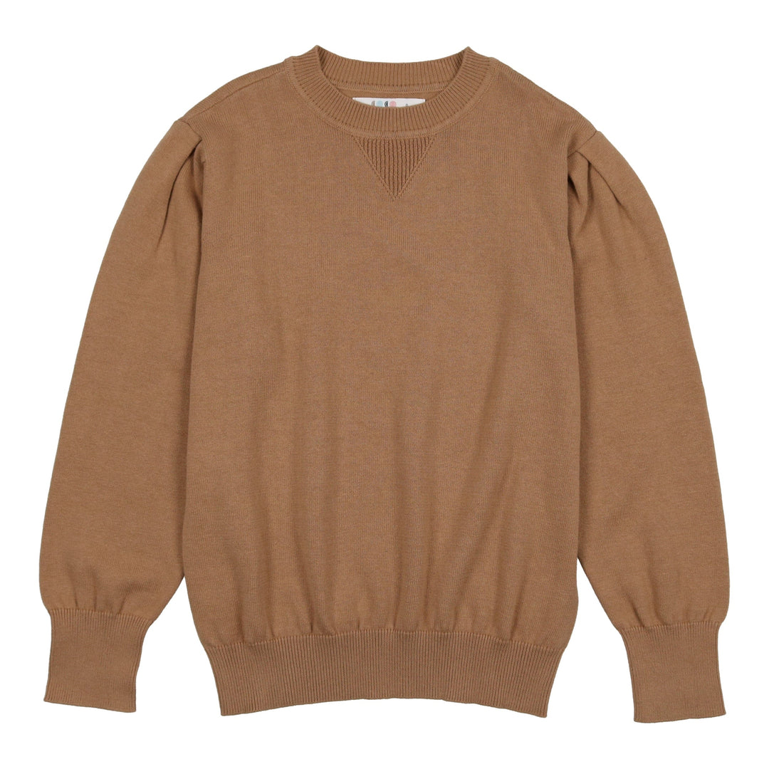 Camel Puff Sleeve Sweater